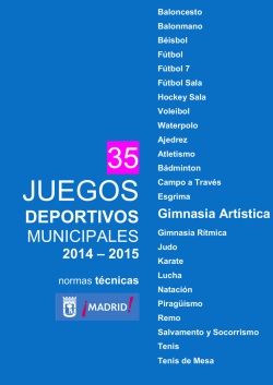 Normativa de Gimnasia Art&iacute;stica. Juegos deportivos municipales