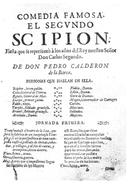 El Segundo Scipion, fiesta que se represent&ograve; &agrave; los a&ntilde;os del Rey
