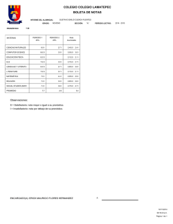 COLEGIO COLEGIO LAMATEPEC BOLETA DE NOTAS - APCE