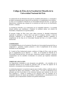 C&oacute;digo de Etica - Facultad de Filosofia