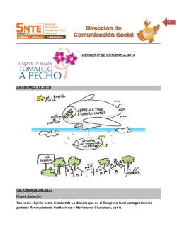 1 VIERNES 17 DE OCTUBRE de 2014 LA CR&Oacute;NICA - Secci&oacute;n 47