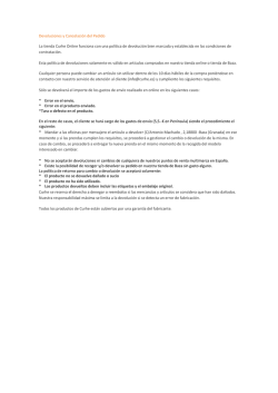 Devoluciones y Cancelaci&oacute;n del Pedido La tienda Curhe Online