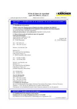 Ficha de datos de seguridad - K&auml;rcher