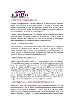 1.- APERTURA DE CURSO EN EL SEMINARIO El pasado