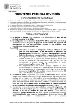 Norm. Frontenis Masc.1&ordf; Div. - UPV
