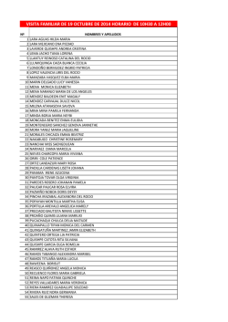 visita familiar 10h30 a 12h00 19 de octubre 2014
