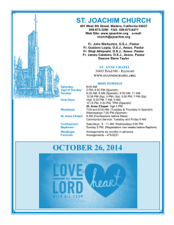OCTOBER 26, 2014 - St. Joachim Church