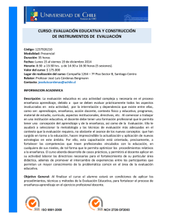 Evaluaci&oacute;n educativa y construcci&oacute;n de instrumentos de evaluaci&oacute;n
