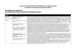 encuentro internacional de investigadores en educaci&oacute;n f&iacute;sica I