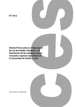 Informe 7/14U sobre el Anteproyecto de Ley de Medidas Tributarias