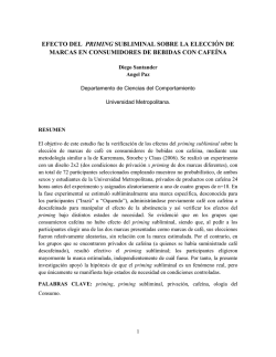 efecto del priming subliminal sobre la elecci&oacute;n de marcas en