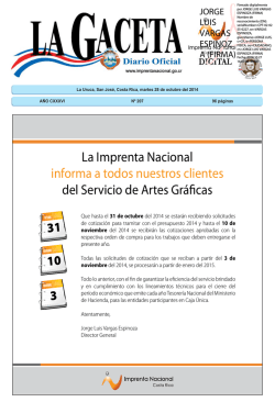 LA GACETA N&deg; 207 de la fecha 28 10 2014