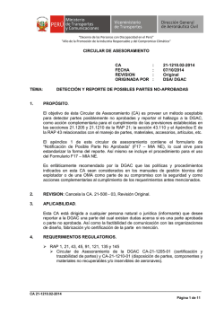 CIRCULAR DE ASESORAMIENTO CA : 21-1210.02-2014 FECHA