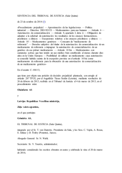 SENTENCIA DEL TRIBUNAL DE JUSTICIA (Sala Quinta) - Correo