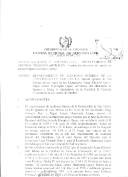 ONSC 99 DJ 2762 opini&ograve;n sobre cambio de horarios - Sitios USAC