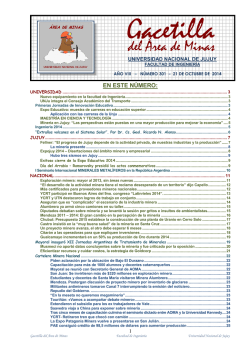 Gacetilla Nro 301 - Inicio - Universidad Nacional de Jujuy