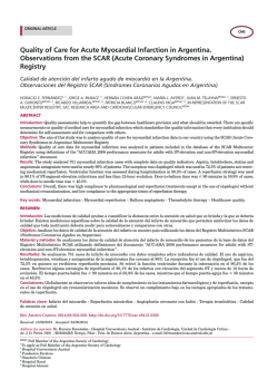 Quality of Care for acute Myocardial infarction in argentina