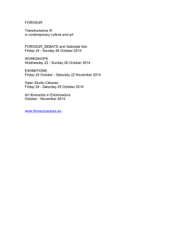 FOROSUR Transhumance III in contemporary - Forosur C&aacute;ceres