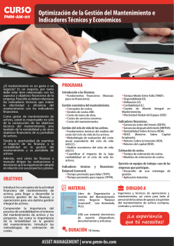 Optimizaci&oacute;n de la Gesti&oacute;n del Mantenimiento e Indicadores