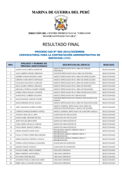 RESULTADO FINAL - Centro M&eacute;dico Naval