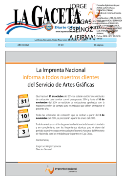 LA GACETA N&deg; 201 de la fecha 20 10 2014