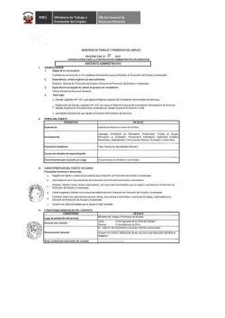 asistente administrativo - Ministerio del Trabajo y Promoci&oacute;n del