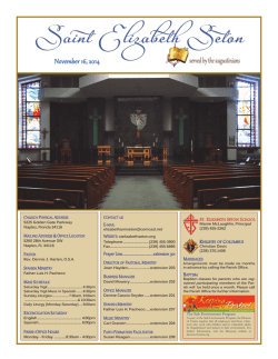 Current Bulletin - St Elizabeth Seton