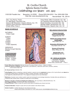 St. Cecilia Church Iglesia Santa Cecilia - Catholic Printery