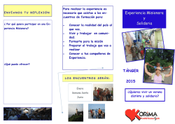 Tr&iacute;ptico informativo T&Aacute;NGER 2015 - korima claretianas sur