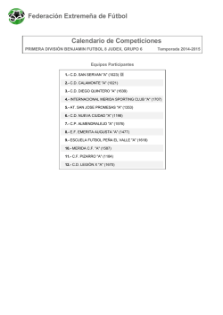 Calendario de Competici&oacute;n - E.F. Em&eacute;rita Augusta