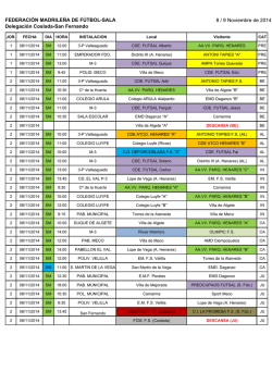 Horarios FS Dep.Infantil 25-26 Oct.2014 - Ayuntamiento de San