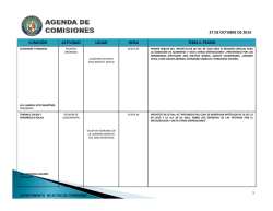 27 DE OCTUBRE DE 2014 COMISI&Oacute;N ACTIVIDAD LUGAR HORA