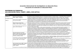 encuentro internacional de investigadores en educaci&oacute;n f&iacute;sica I