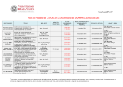 TESIS EN PROCESO DE LECTURA EN LA UNIVERSIDAD DE