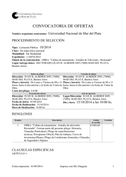 CONVOCATORIA DE OFERTAS - Universidad Nacional de Mar del