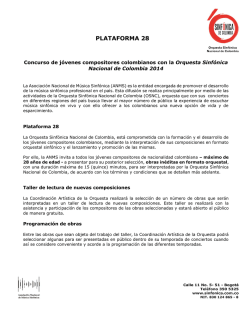 plataforma 28 2014 - Orquesta Sinf&oacute;nica Nacional de Colombia