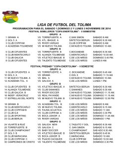 modificacion programacion del sabado 1, domingo 2, lunes de