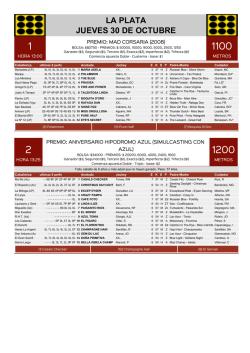 LA PLATA JUEVES 30 DE OCTUBRE - varios cuerpos