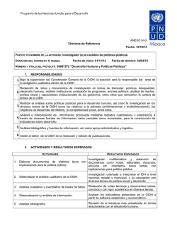 Investigador - El PNUD en M&eacute;xico