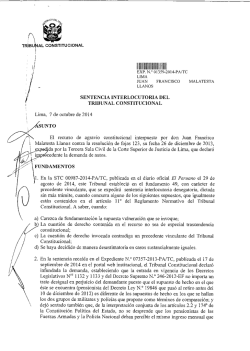 SENTENCIA INTERLOCUTORIA DEL TRIBUNAL