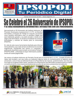 Se Celebr&oacute; el 26 Aniversario de IPSOPOL - Instituto de Previsi&oacute;n