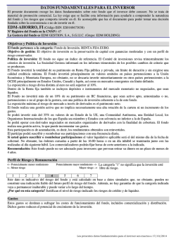 DATOS FUNDAMENTALES PARA EL INVERSOR - EDM