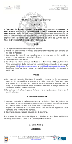 Convocatoria a Egres.. - Instituto Tecnol&oacute;gico de Chetumal