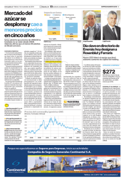 Mercado del az&uacute;car se desploma y cae a menores precios - Pulso