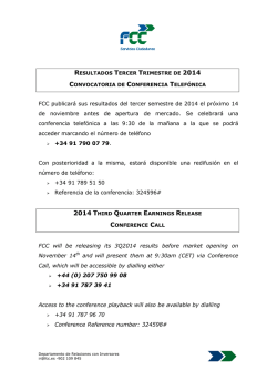 FCC publicar&aacute; sus resultados del tercer semestre de 2014 el