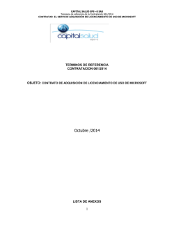 TERMINOS DE REFERENCIA - Capital Salud