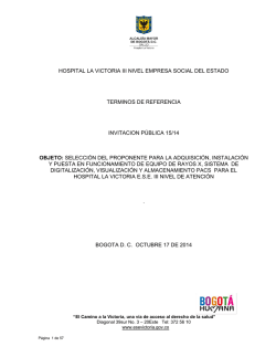unidad ejecutora uel - secretaria distrital de salud - Hospital la Victoria