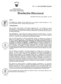 R.D. N&ordm; 246-2014-DG/INSM - Instituto Nacional de Salud Mental