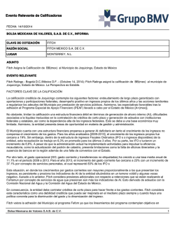 Evento Relevante de Calificadoras - Bolsa Mexicana de Valores