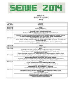 PROGRAMA Mi&eacute;rcoles 22 de Octubre Sala 1